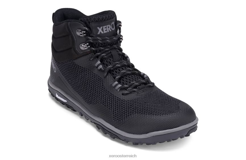 Schwarz Xero Shoes Scrambler Mid – ultraleichter Wanderstiefel mit Michelin Fiberlite-Sohle J2Z2496
